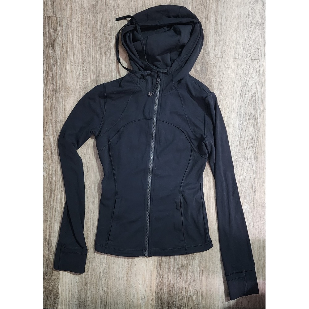 Lululemon Womens Black Hooded Define Full Zip Front Jacket Size 4 Nula